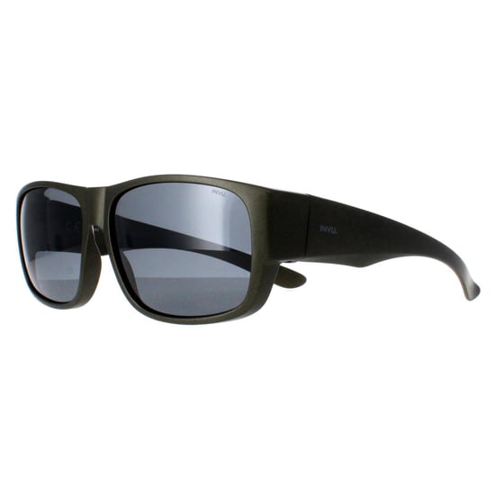 INVU Rectangle Unisex Matte Olive Metallic Grey Polarized E2601