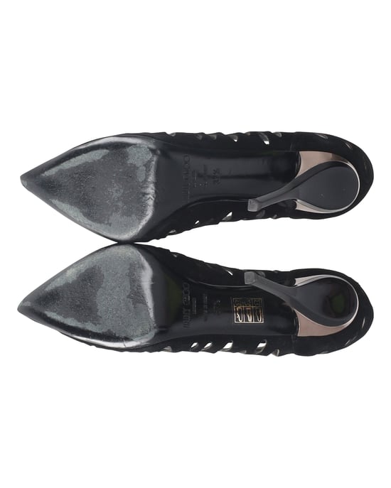 Jimmy Choo Lasercut Romy Pumps Schwarzes Wildleder - Image 6