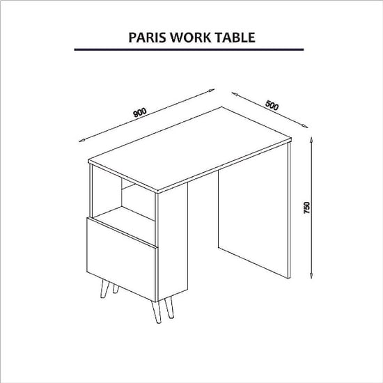 HOMEMANIA Paris Desk, in White, Walnut