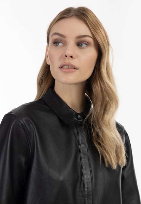 Dreimaster Lederhemd Damen schwarz - Image 5