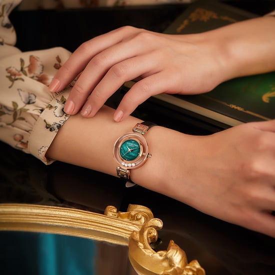 VICTORIA HYDE Damenuhren Kleines Zifferblatt Analog Quarz Damenuhren mit klarem Kristall Elegante Gold Uhr für Frau, grün schwarz - Image 4