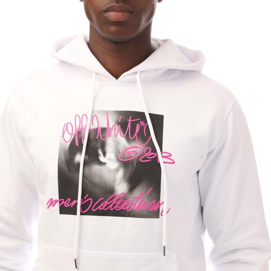 Herren Off White Tornado Type Slim Hoodie in Weiß-Rosa - Image 3