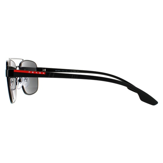 Prada Sport Rectangle Mens Black Grey Sunglasses