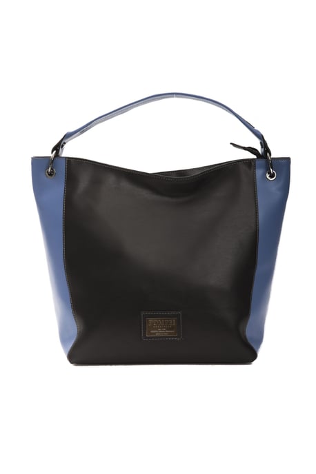 Pompei Donatella Damen Schwarze Leder Schultertasche - Image 1