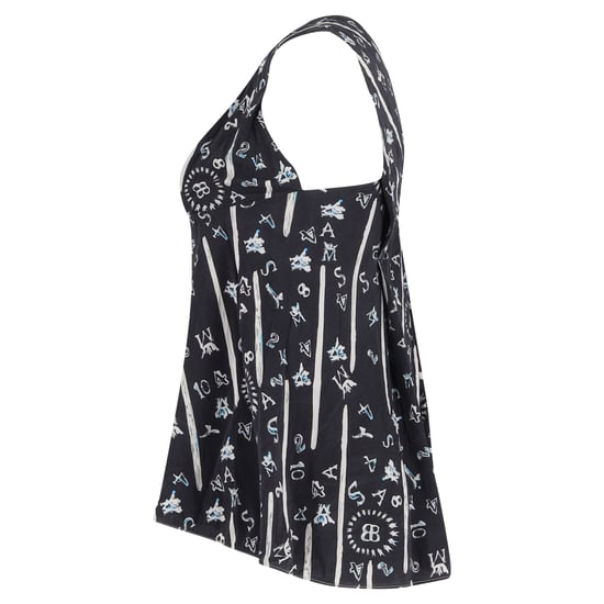 Balenciaga V-Ausschnitt Drucktop aus schwarzer Seide - Image 2