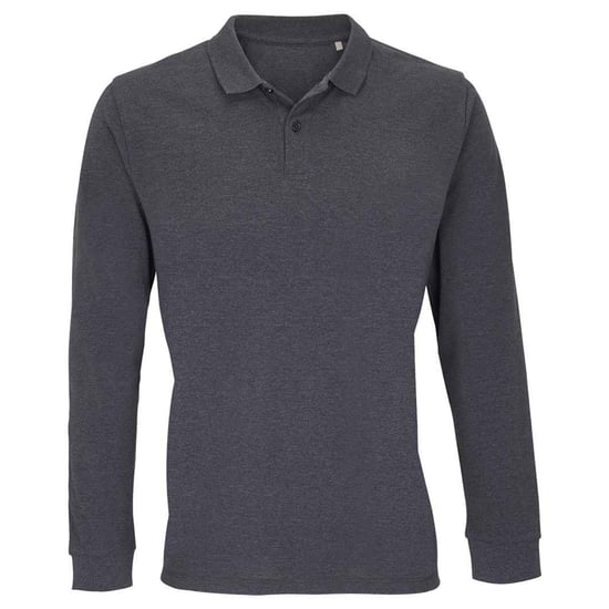 SOLS - "Planet" Poloshirt für Herren/Damen Unisex Langärmlig (Dunkelgraue Melange) - Image 1