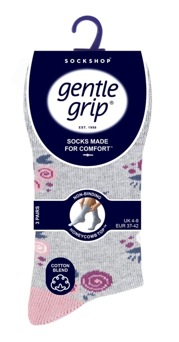 Gentle Grip - 6 Paar Damen Gentle Grip nicht elastische Socken - SOLRH216 - Image 2