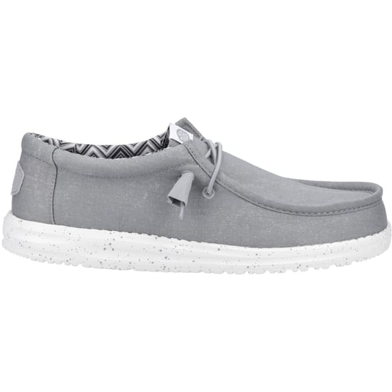 HEYDUDE Wally Canvas 100% Baumwolle Herren Hellgrau Bootsschuhe - Image 5
