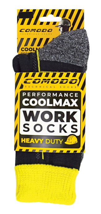 Coolmax Arbeitssocken | Comodo | Atmungsaktive Anti-Schweiß Arbeitssocken - Schwarz - Image 2