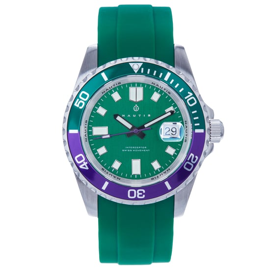 Nautis Interceptor Box Set with Interchangable Bands and Date Display - Green