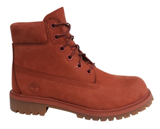 Timberland 6 Inch Premium Junior Boots Kids Lace Up Red Waterproof A1KPH Z55B