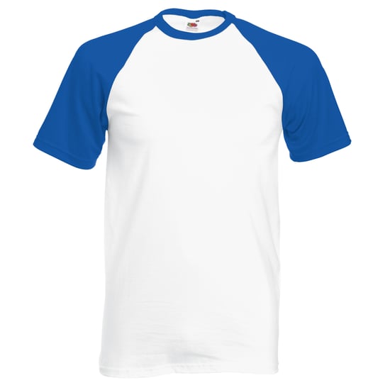 Fruit Of The Loom Herren Kurzarm Baseball T-Shirt (Weiß/Royal Blau) - Image 1