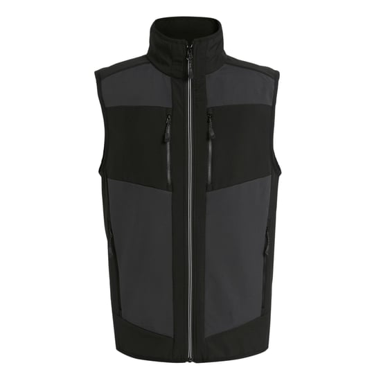 Regatta Mens E-Volve Colour Block Softshell Body Warmer (Ash/Black)