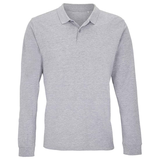 SOLS - "Planet" Poloshirt für Herren/Damen Unisex Langärmlig (Grau meliert) - Image 1