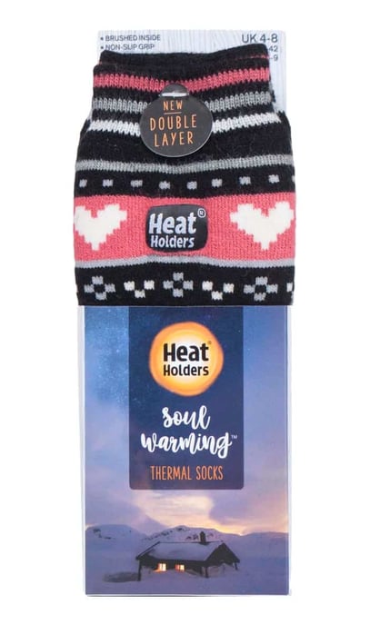 Ladies Fairisle Nordic Winter Non Slip Thermal Slipper Socken - Image 2