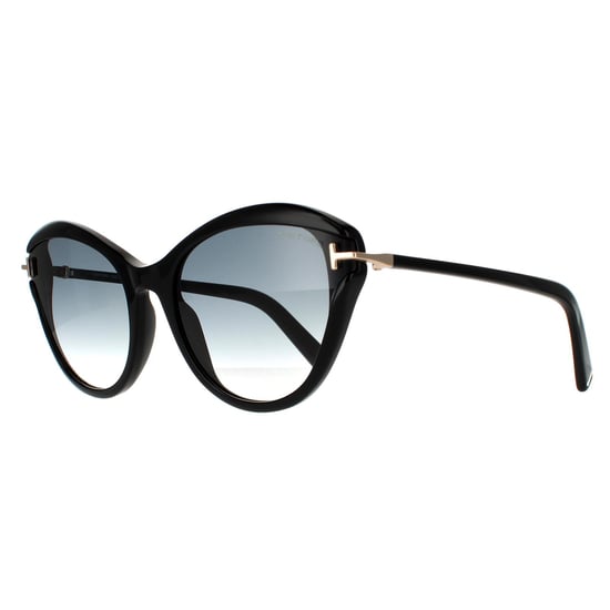 Tom Ford Cat Eye Womens Glänzend Schwarz Rauch Verlauf - Image 2