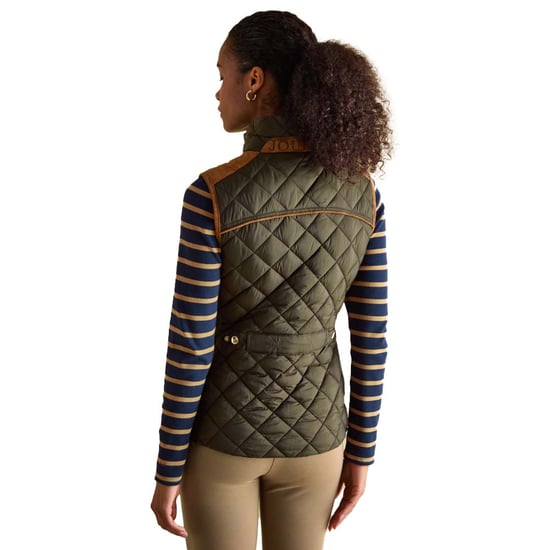 Joules Womens Braemar Luxe Showerproof Diamond Quilted Gilet