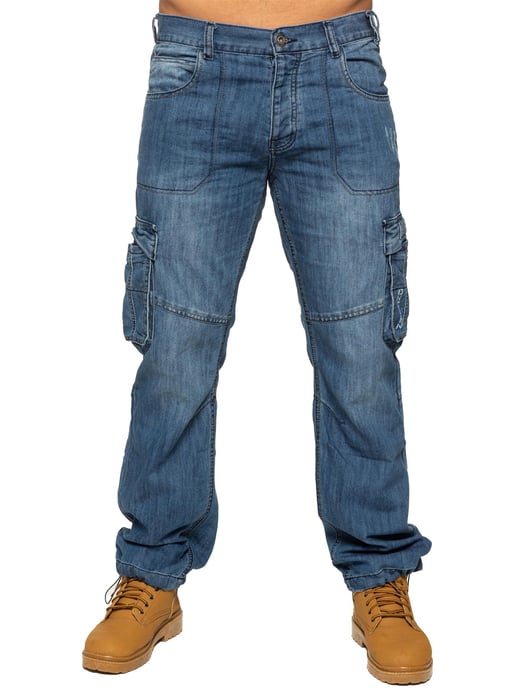 Enzo | Herren Combat Denim Jeans - Blau - Image 2