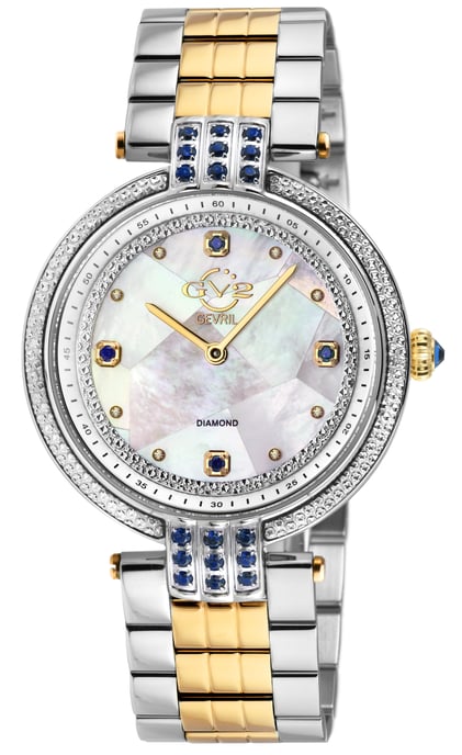 GV2 Women's Matera 12809B Swiss Quartz Diamond White MOP Dial Watch