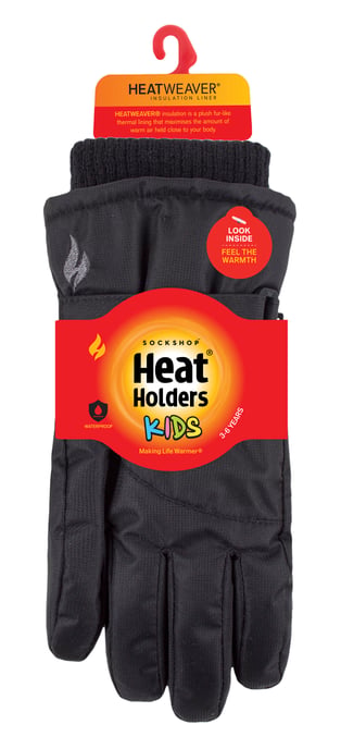 Wärmehalter - Outdoor Skihandschuhe für Kinder | Winter Warm Wasserdicht / Winddicht Thermal Fleece Handschuhe für Schnee - Schwarz - Image 2