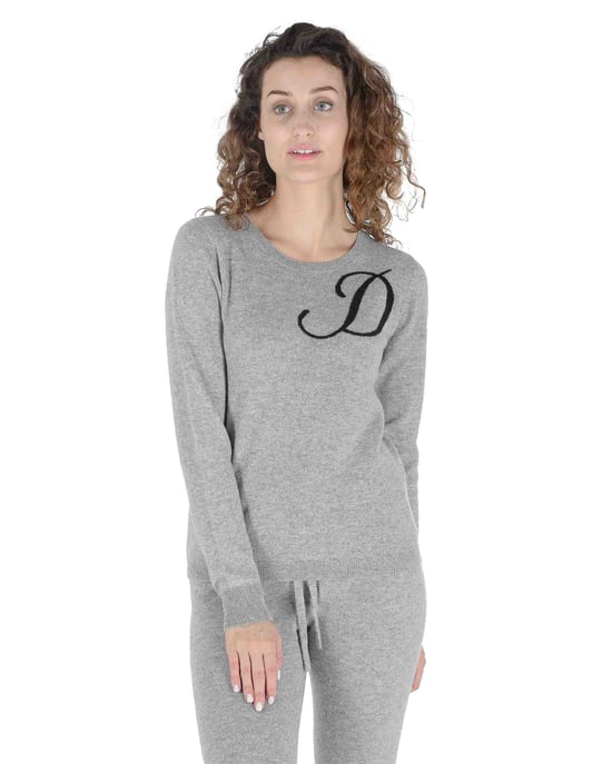 Crown Of Edinburgh Cashmere Crew Neck Sweater Stockbridge Grey D