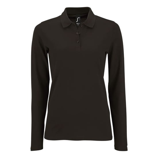 SOLS - "Perfect" Poloshirt für Damen Langärmlig (Schwarz) - Image 1