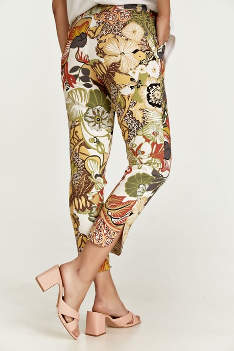 Floral Cotton Pants in Earthy shades