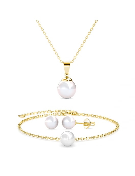Perlmutt Trio Set - Gold und Weiß - Image 1