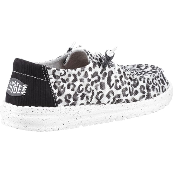HEYDUDE Wendy Leopard Baumwollmischung Damen Schwarz/Grau Loafers - Image 2