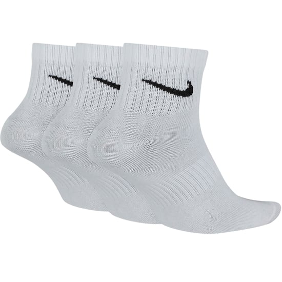 Nike SX7677 Unisex Everyday Lightweight Training Ankle Socks White 3 Pairs - Image 2