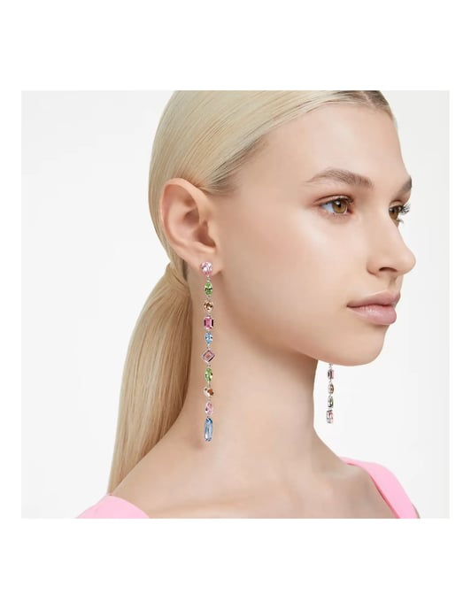 Swarovski 'Gema' Women's Base Metal Drop Earrings - Silver 5656430