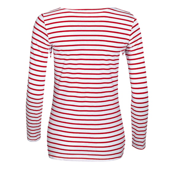 SOLS Damen Marine T-Shirt, gestreift, langärmlig (Weiß/Rot) - Image 2