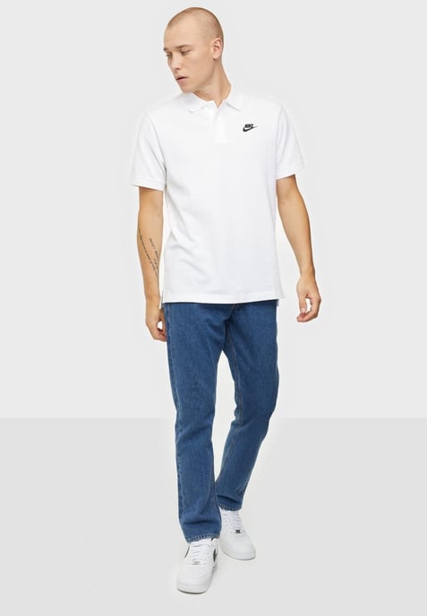 Nike Sportswear Club Herren-Poloshirt in Weiß - Image 4