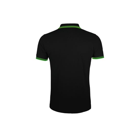 SOLS Mens Pasadena Tipped Short Sleeve Pique Polo Shirt (Schwarz/Limette) - Image 2