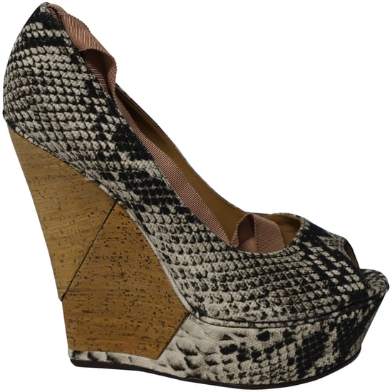 Lanvin Riemensandaletten aus Holz mit Keilabsatz und offenem Zehenbereich in Phyton-Print-Leder - Image 1
