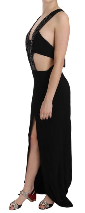 John Richmond Cutout Maxikleid mit Nieten und V-Ausschnitt - Image 2