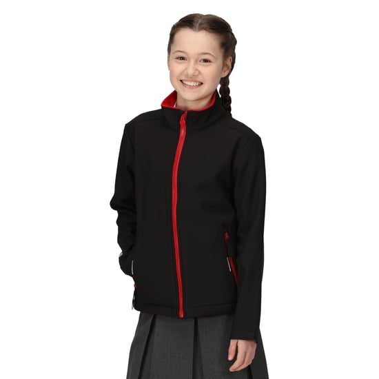 Regatta Childrens/Kids Ablaze 2 Layer Soft Shell Jacket (Black/Classic Red)