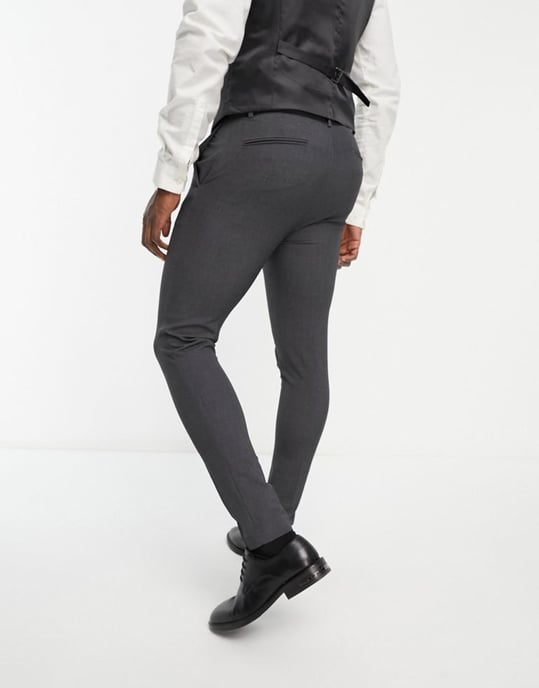 ASOS DESIGN super skinny suit trousers in charcoal-Grey