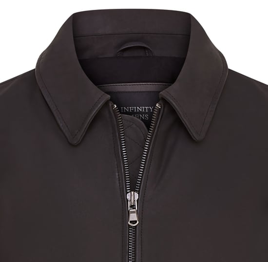 Mens Black A2 Cowhide Leather Bomber Jacket-Eura