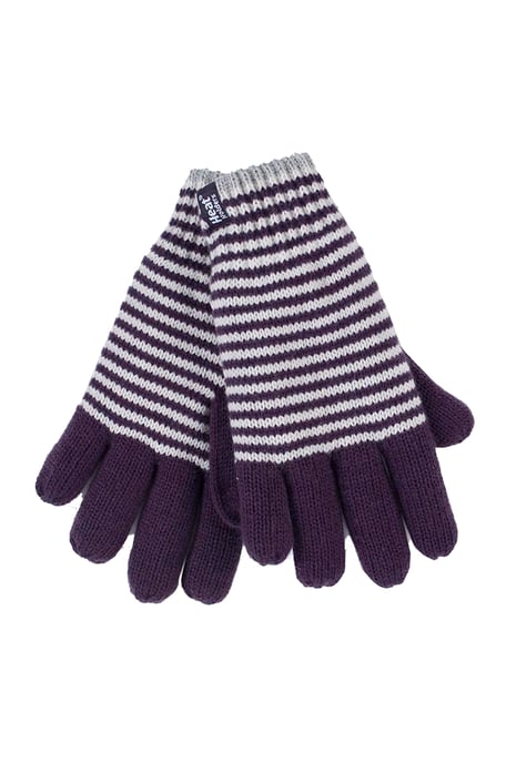 Heat Holders - Gestreifte, mit Fleece gefütterte Thermohandschuhe für Damen - Image 1