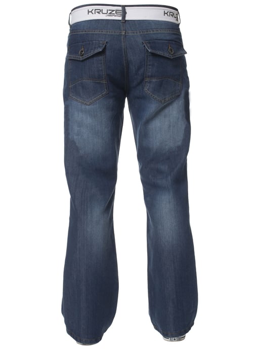 Kruze Herren Bootcut Denim Jeans - Image 5