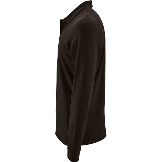 SOLS Mens Perfect Langarm-Pique-Poloshirt (Schwarz) - Image 3