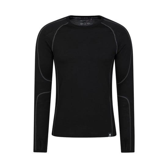Mountain Warehouse Mens Asgard Merino Wool Base Layer Set (Black)