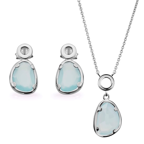 Orphelia 'Rivera' Damen 925 Sterling Silber Set: Halskette + Ohrringe - Silber SET-7480/BC - Image 1