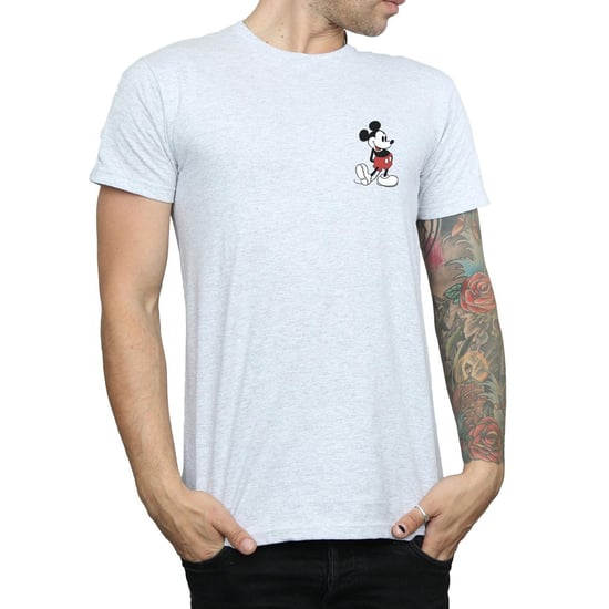 Disney Herren Mickey Mouse Kickin Retro Chest T-Shirt (Sport grau) - Image 3
