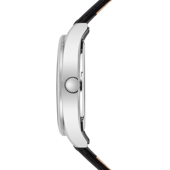 Rhodenwald & Söhne Men's Quartz Silver Genuine Leather Black Watch