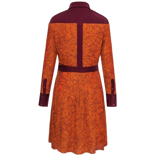 Hemdblusenkleid aus Bi-Material mit linearem Blumendruck - Image 2