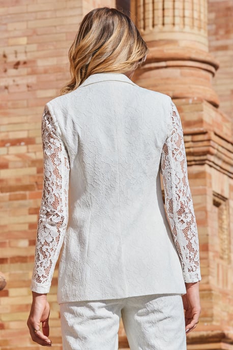 Ivory Premium Lace Detail Blazer