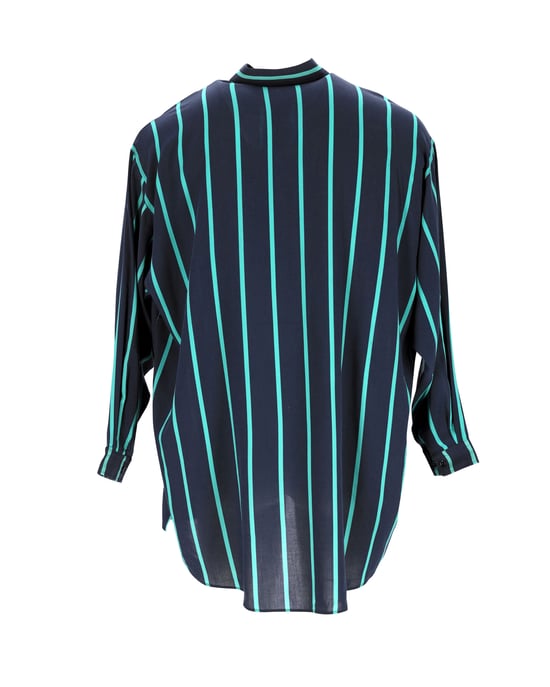 Balenciaga gestreiftes Hemd aus Polyester in Marineblau - Image 3