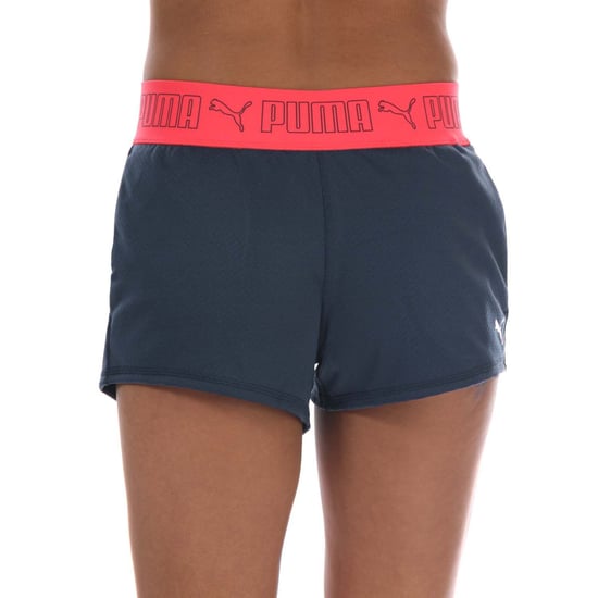 Women's Puma Elastic 3 Inch Training Shorts in Dark Blue